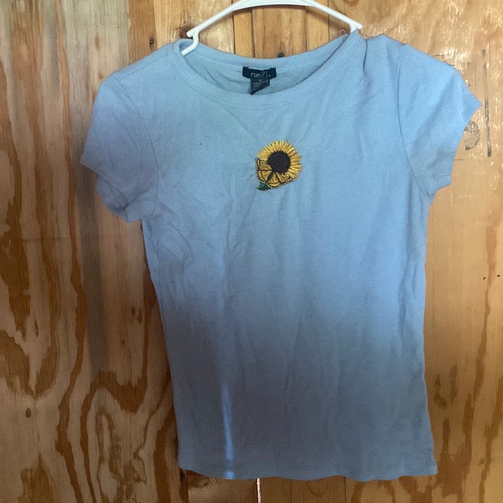 Embroidered butterfly and sunflower decal!